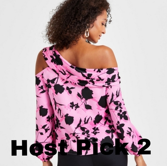 INC International Concepts Tops - I.N.C International Concepts Printed Asymmetrical One- shoulder Top